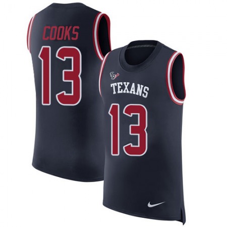 Nike Texans #13 Brandin Cooks Navy Blue Team Color Men's Stitched NFL Limited Rush Tank Top Jersey