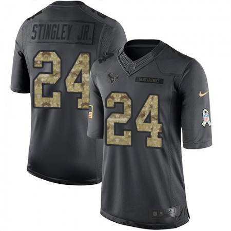 Nike Texans #24 Derek Stingley Jr. Black Men's Stitched NFL Limited 2016 Salute to Service Jersey