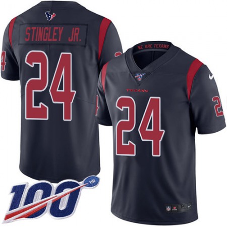 Nike Texans #24 Derek Stingley Jr. Navy Blue Men's Stitched NFL Limited Rush 100th Season Jersey