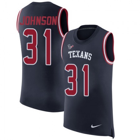 Nike Texans #31 David Johnson Navy Blue Team Color Men's Stitched NFL Limited Rush Tank Top Jersey