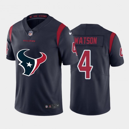 Houston Texans #4 Deshaun Watson Navy Blue Men's Nike Big Team Logo Vapor Limited NFL Jersey