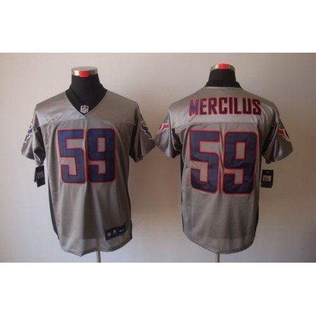 Nike Texans #59 Whitney Mercilus Grey Shadow Men's Stitched NFL Elite Jersey