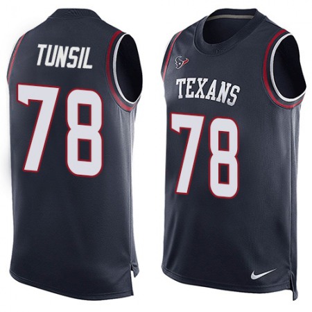 Nike Texans #78 Laremy Tunsil Navy Blue Team Color Men's Stitched NFL Limited Tank Top Jersey