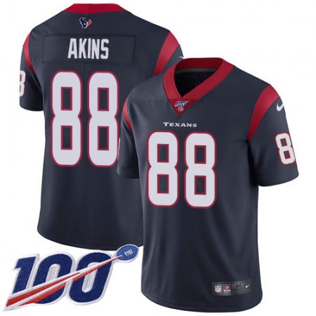 Nike Texans #88 Jordan Akins Navy Blue Team Color Men's Stitched NFL 100th Season Vapor Untouchable Limited Jersey