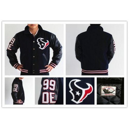 Mitchell And Ness NFL Houston Texans #99 J.J. Watt Authentic Wool Jacket