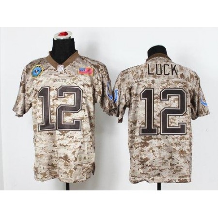 Nike Colts #12 Andrew Luck Camo Men's Stitched NFL New Elite USMC Jersey