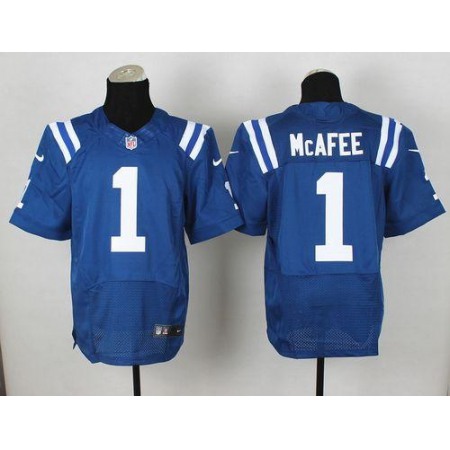 Nike Colts #1 Pat McAfee Royal Blue Team Color Men's Stitched NFL Elite Jersey