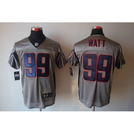 Nike Texans #99 J.J. Watt Grey Shadow Men's Stitched NFL Elite Jersey