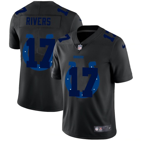 Indianapolis Colts #17 Philip Rivers Men's Nike Team Logo Dual Overlap Limited NFL Jersey Black