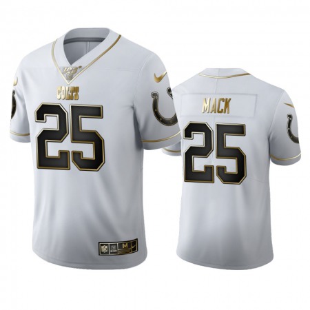 Indianapolis Colts #25 Marlon Mack Men's Nike White Golden Edition Vapor Limited NFL 100 Jersey