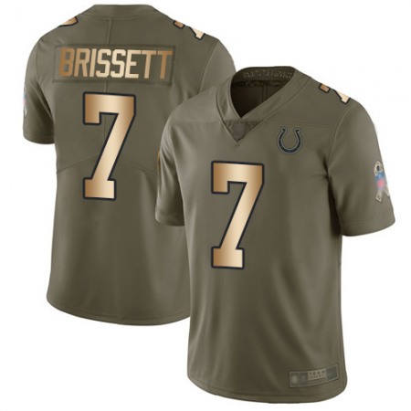 Nike Colts #7 Jacoby Brissett Olive/Gold Men's Stitched NFL Limited 2017 Salute To Service Jersey