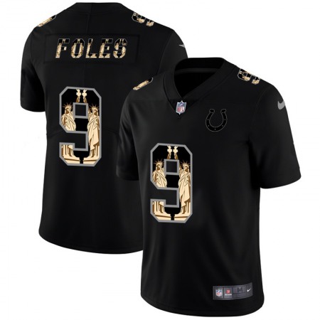 Indianapolis Colts #9 Nick Foles Carbon Black Vapor Statue Of Liberty Limited NFL Jersey