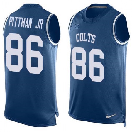 Nike Colts #86 Michael Pittman Jr. Royal Blue Team Color Men's Stitched NFL Limited Tank Top Jersey