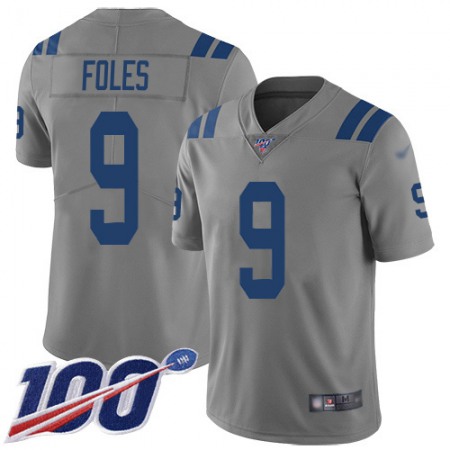 Nike Colts #9 Nick Foles Gray Men's Stitched NFL Limited Inverted Legend 100th Season Jersey