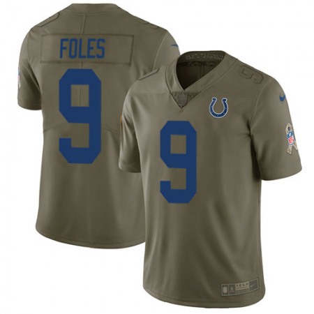 Nike Colts #9 Nick Foles Olive Men's Stitched NFL Limited 2017 Salute to Service Jersey