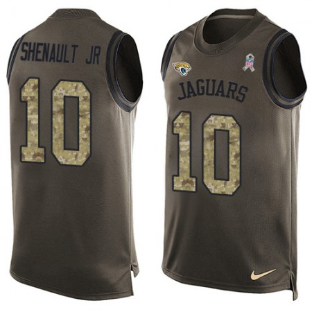 Nike Jaguars #10 Laviska Shenault Jr. Green Men's Stitched NFL Limited Salute To Service Tank Top Jersey