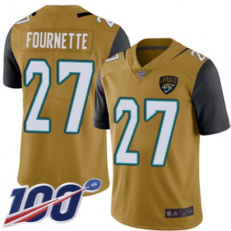 Nike Jaguars #27 Leonard Fournette Gold Men's Stitched NFL Limited Rush 100th Season Jersey