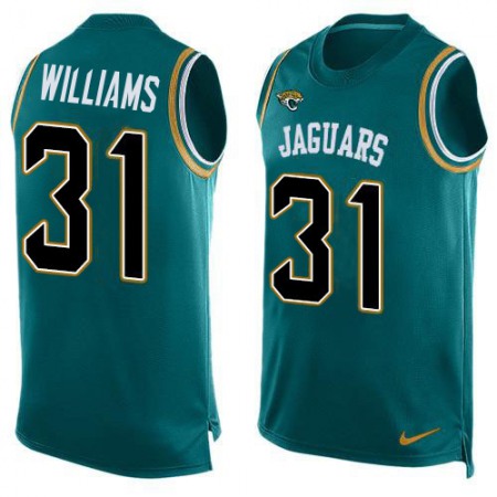 Nike Jaguars #31 Darious Williams Teal Green Team Color Men's Stitched NFL Limited Tank Top Jersey