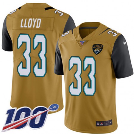 Nike Jaguars #33 Devin Lloyd Gold Men's Stitched NFL Limited Rush 100th Season Jersey