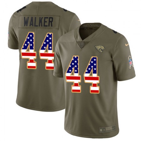 Nike Jaguars #44 Travon Walker Olive/USA Flag Men's Stitched NFL Limited 2017 Salute To Service Jersey