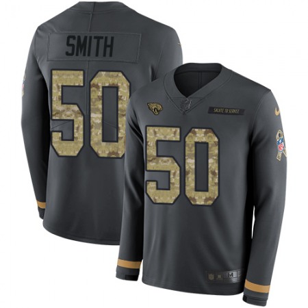 Nike Jaguars #50 Telvin Smith Anthracite Salute to Service Men's Stitched NFL Limited Therma Long Sleeve Jersey