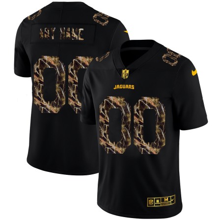 Jacksonville Jaguars Custom Men's Black Nike Flocked Lightning Vapor Limited NFL Jersey