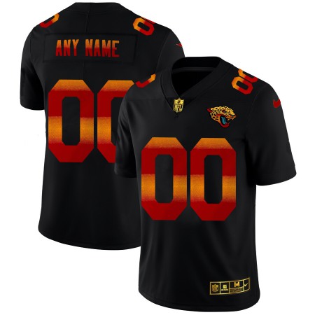 Jacksonville Jaguars Custom Men's Black Nike Red Orange Stripe Vapor Limited NFL Jersey