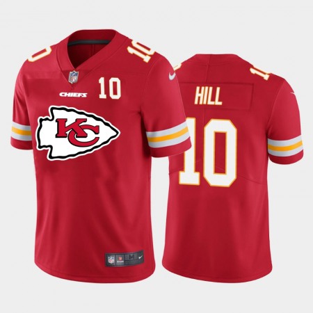 Kansas City Chiefs #10 Tyreek Hill Red Men's Nike Big Team Logo Player Vapor Limited NFL Jersey