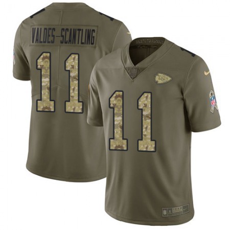 Nike Chiefs #11 Marquez Valdes-Scantling Olive/Camo Men's Stitched NFL Limited 2017 Salute To Service Jersey