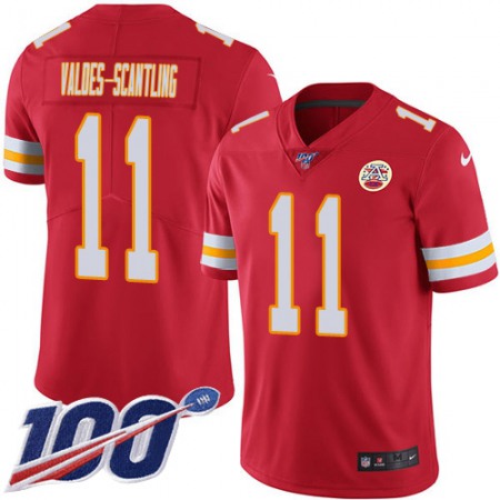 Nike Chiefs #11 Marquez Valdes-Scantling Red Team Color Men's Stitched NFL 100th Season Vapor Limited Jersey