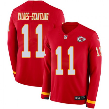 Nike Chiefs #11 Marquez Valdes-Scantling Red Team Color Men's Stitched NFL Limited Therma Long Sleeve Jersey