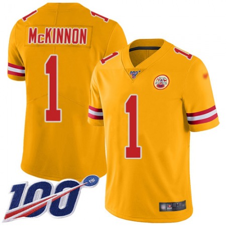 Nike Chiefs #1 Jerick McKinnon Gold Men's Stitched NFL Limited Inverted Legend 100th Season Jersey