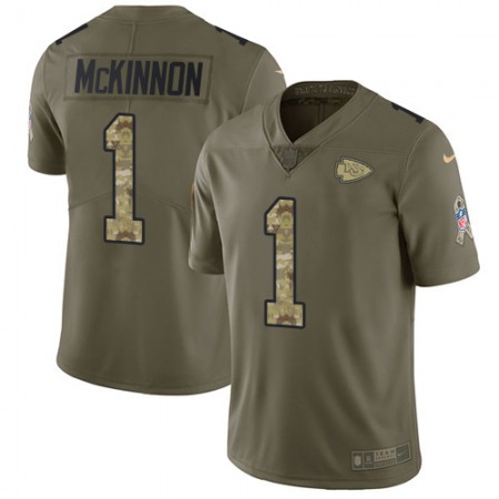 Nike Chiefs #1 Jerick McKinnon Olive/Camo Men's Stitched NFL Limited 2017 Salute To Service Jersey