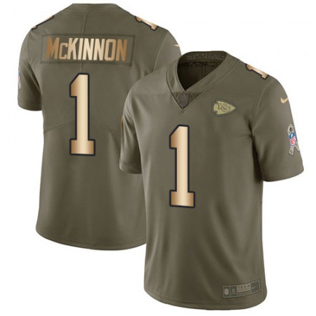 Nike Chiefs #1 Jerick McKinnon Olive/Gold Men's Stitched NFL Limited 2017 Salute To Service Jersey