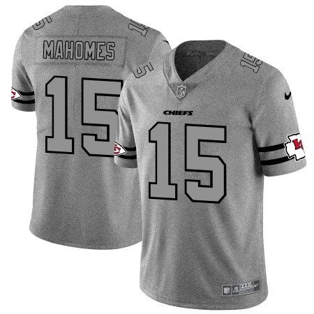 Kansas City Chiefs #15 Patrick Mahomes Men's Nike Gray Gridiron II Vapor Untouchable Limited NFL Jersey