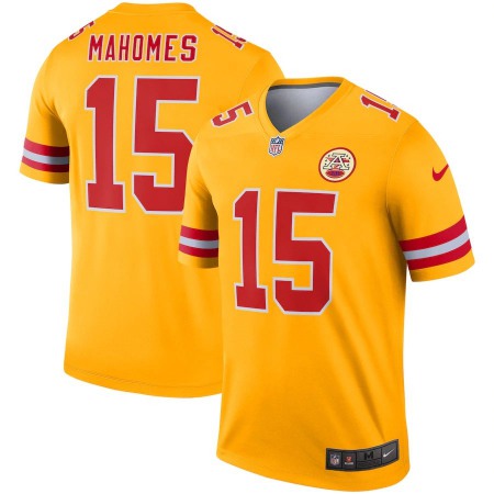 Kansas City Chiefs #15 Patrick Mahomes Nike Men's Gold Inverted Legend Jersey