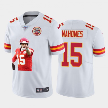 Kansas City Chiefs #15 Patrick Mahomes Nike Team Hero 1 Vapor Limited NFL 100 Jersey White Golden