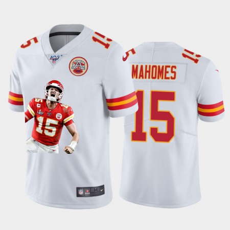 Kansas City Chiefs #15 Patrick Mahomes Nike Team Hero 2 Vapor Limited NFL 100 Jersey White Golden