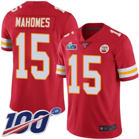 Nike Chiefs #15 Patrick Mahomes Red Team Color Super Bowl LVII Patch Men's Stitched NFL 100th Season Vapor Limited Jersey