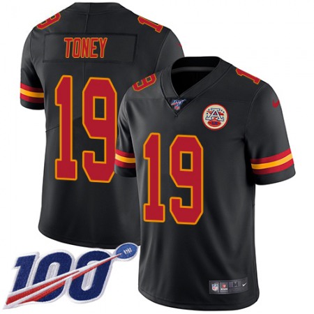 Nike Chiefs #19 Kadarius Toney Black Men's Stitched NFL Limited Rush 100th Season Jersey