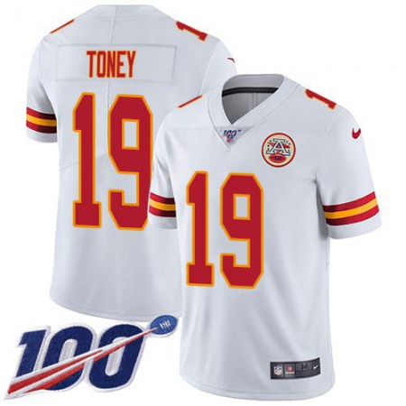 Nike Chiefs #19 Kadarius Toney White Men's Stitched NFL 100th Season Vapor Limited Jersey