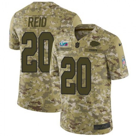 Nike Chiefs #20 Justin Reid Camo Super Bowl LVII Patch Men's Stitched NFL Limited 2018 Salute To Service Jersey