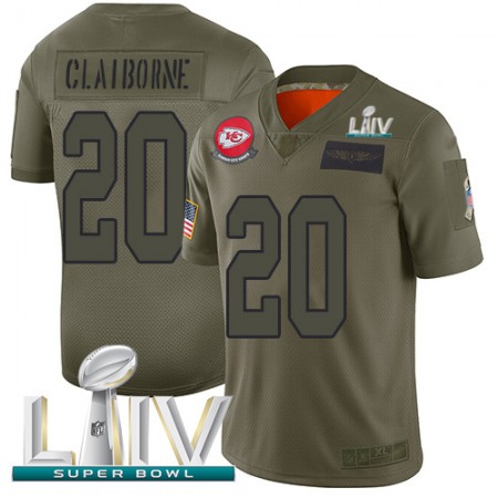 Nike Chiefs #20 Morris Claiborne Camo Super Bowl LIV 2020 Men's Stitched NFL Limited 2019 Salute To Service Jersey