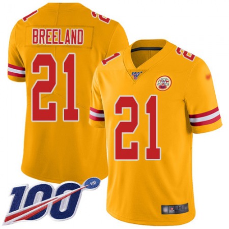 Nike Chiefs #21 Bashaud Breeland Gold Men's Stitched NFL Limited Inverted Legend 100th Season Jersey