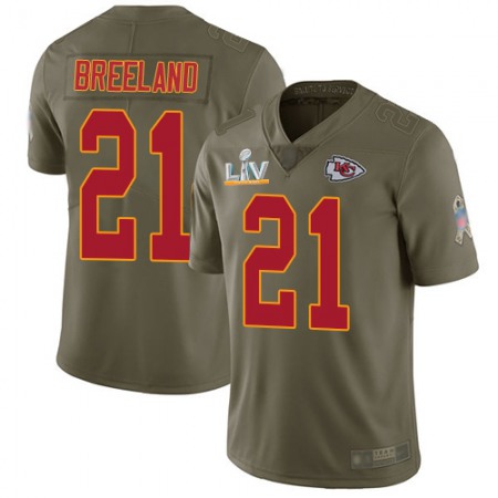 Nike Chiefs #21 Bashaud Breeland Olive Men's Super Bowl LV Bound Stitched NFL Limited 2017 Salute To Service Jersey