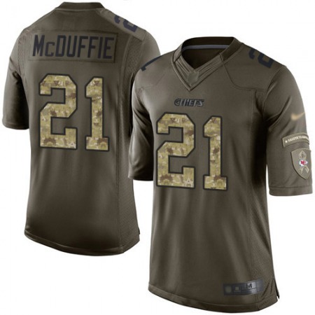 Nike Chiefs #21 Trent McDuffie Green Men's Stitched NFL Limited 2015 Salute to Service Jersey