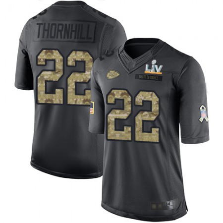 Nike Chiefs #22 Juan Thornhill Black Men's Super Bowl LV Bound Stitched NFL Limited 2016 Salute to Service Jersey