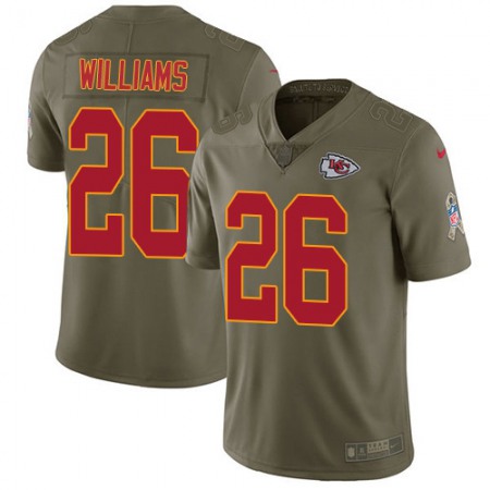 Nike Chiefs #26 Damien Williams Olive Men's Stitched NFL Limited 2017 Salute To Service Jersey