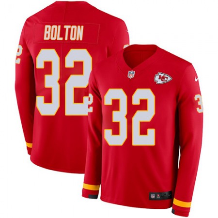 Nike Chiefs #32 Nick Bolton Red Team Color Men's Stitched NFL Limited Therma Long Sleeve Jersey