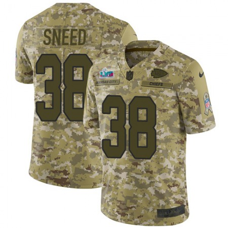 Nike Chiefs #38 L'Jarius Sneed Camo Super Bowl LVII Patch Men's Stitched NFL Limited 2018 Salute To Service Jersey